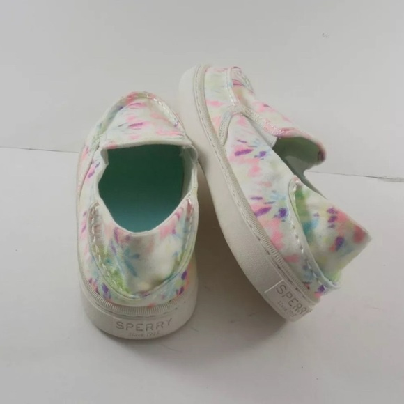 Sperry Top Sider Shoes Girls Sz 4 M Tie Dye Saltie Multicolor Slip On - Picture 3 of 7